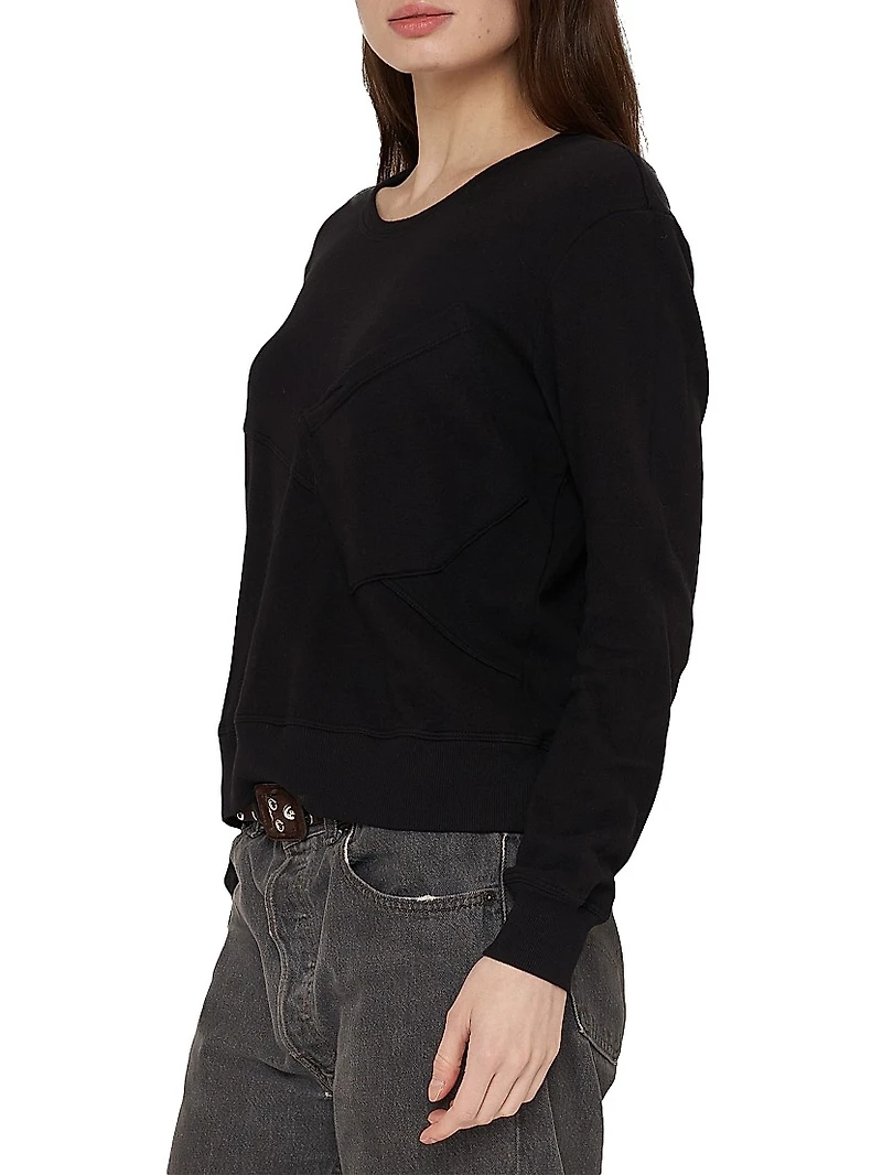 Long-Sleeve Seamed Pocket Sweatshirt