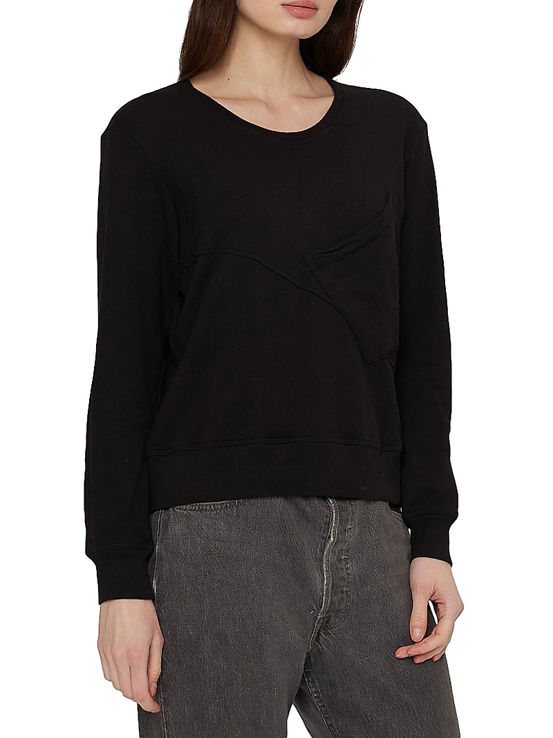 Long-Sleeve Seamed Pocket Sweatshirt