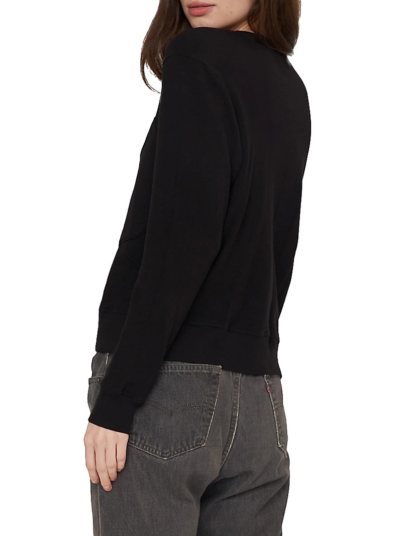 Long-Sleeve Seamed Pocket Sweatshirt