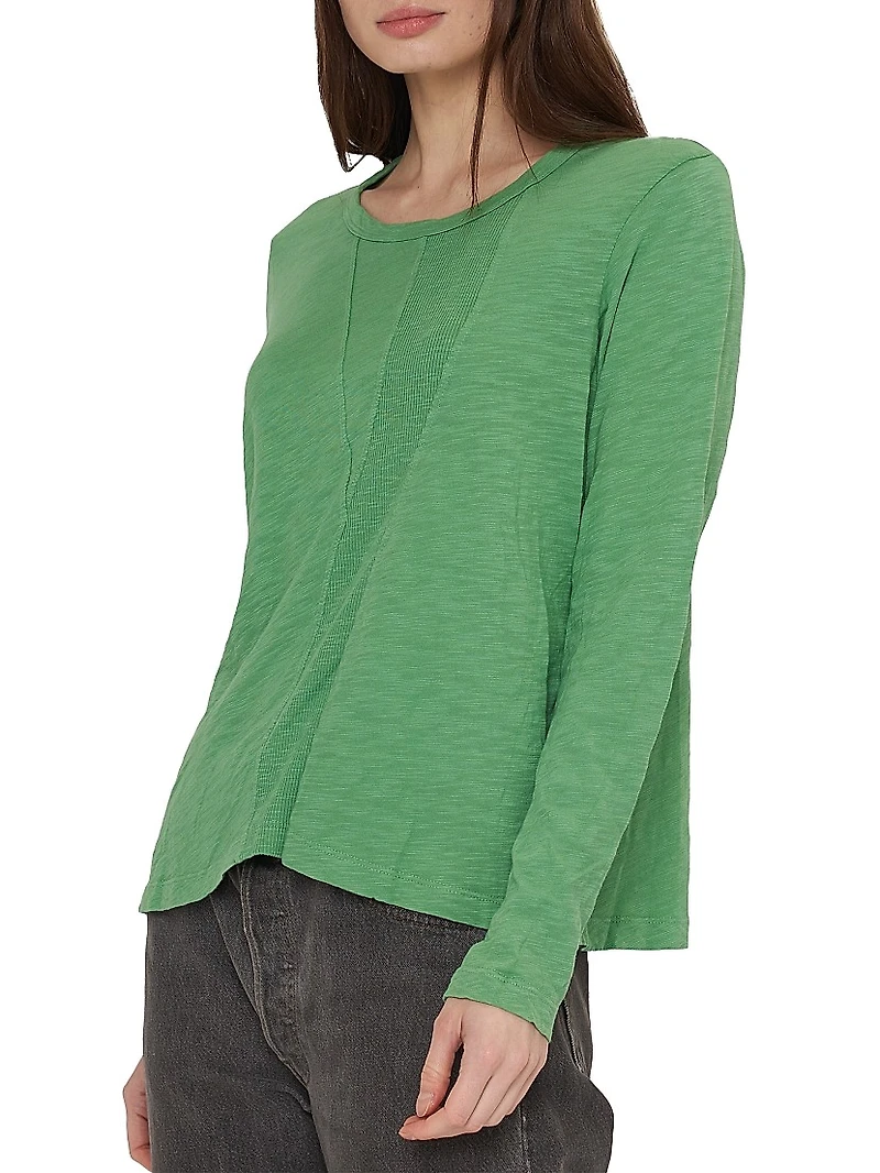 Long-Sleeve Cotton Slub Tee