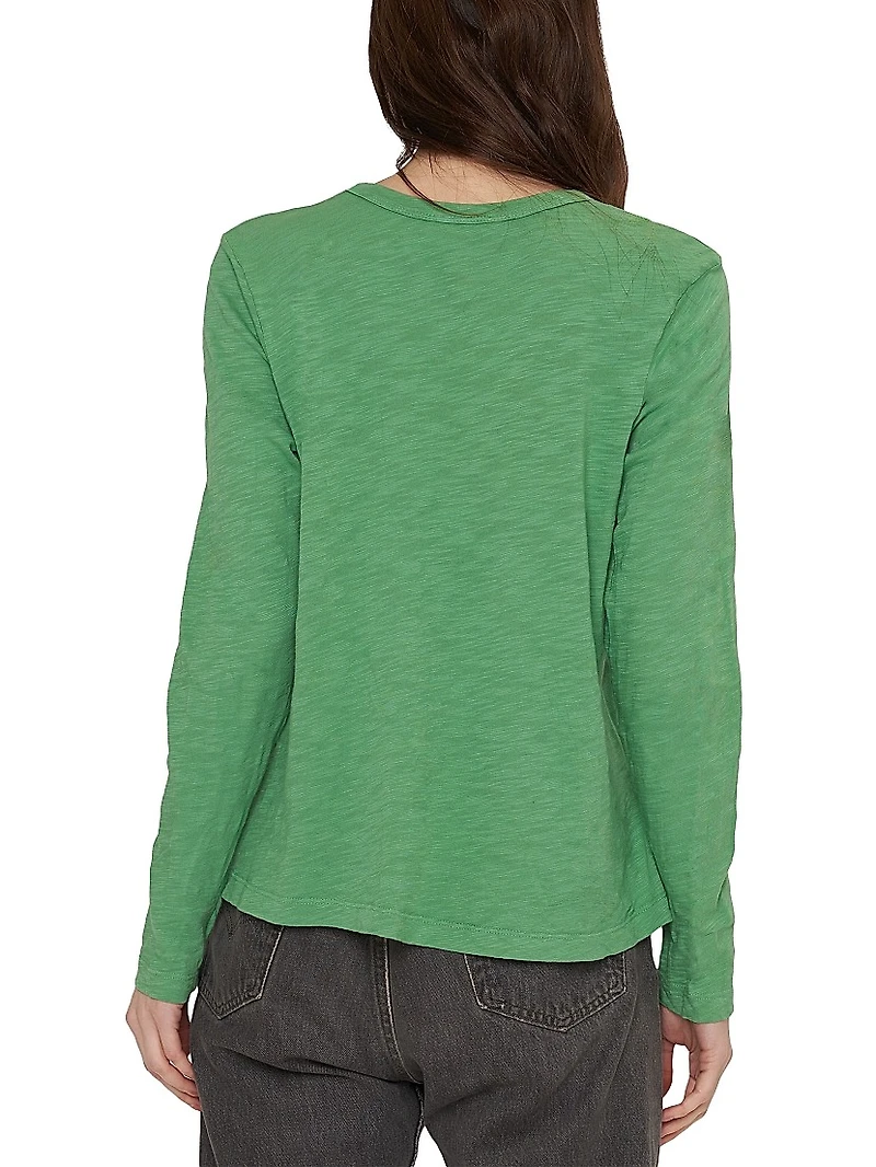 Long-Sleeve Cotton Slub Tee