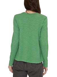 Long-Sleeve Cotton Slub Tee