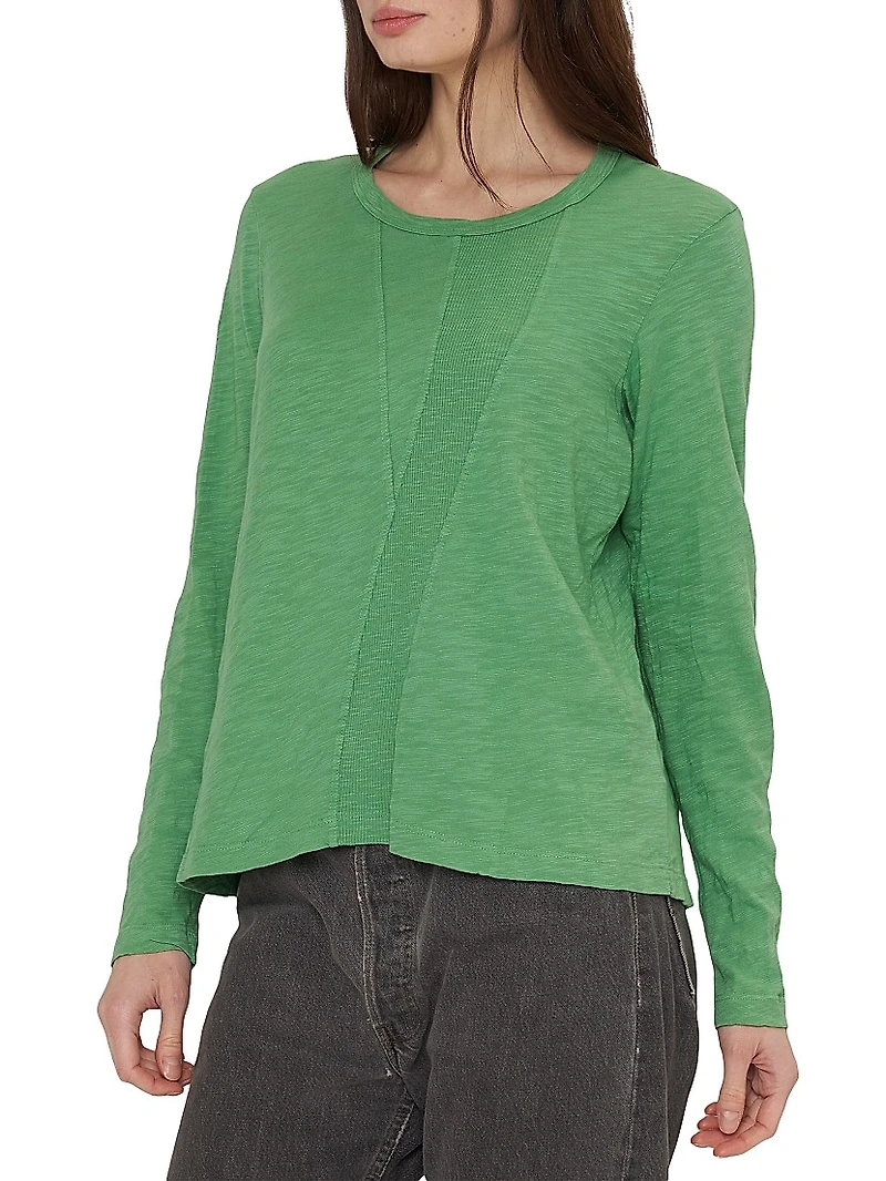 Long-Sleeve Cotton Slub Tee
