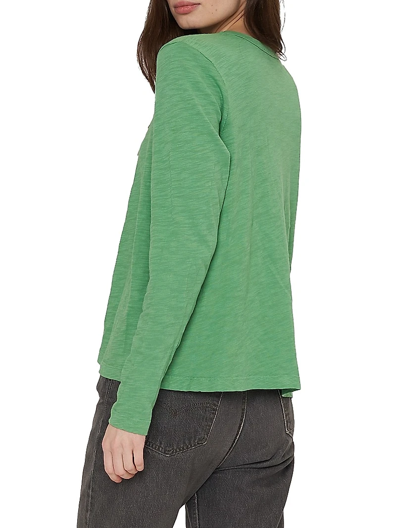 Long-Sleeve Cotton Slub Tee