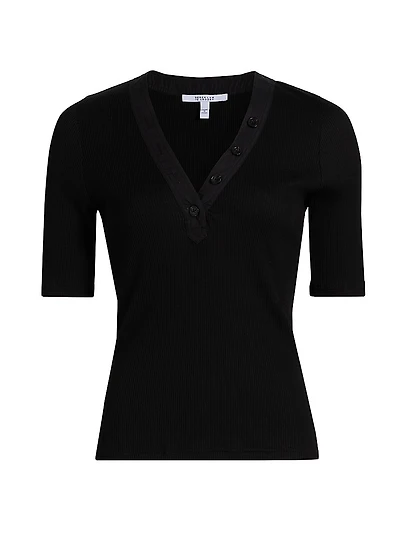 Adrian V-Neck Ribbed T-Shirt