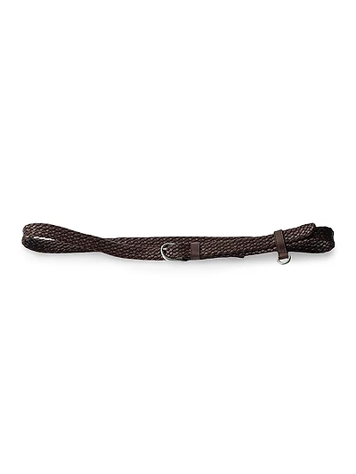 Narrow Braided Leather Belt