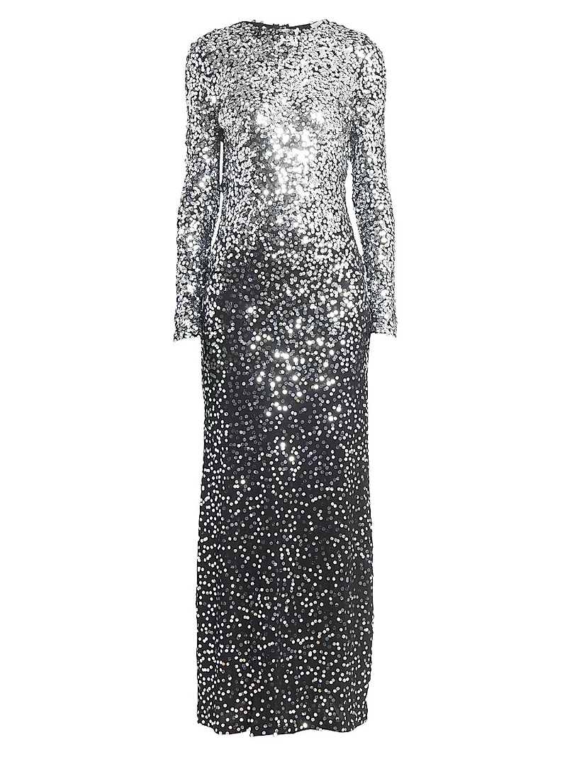 Sequined Backless Maxi Dress