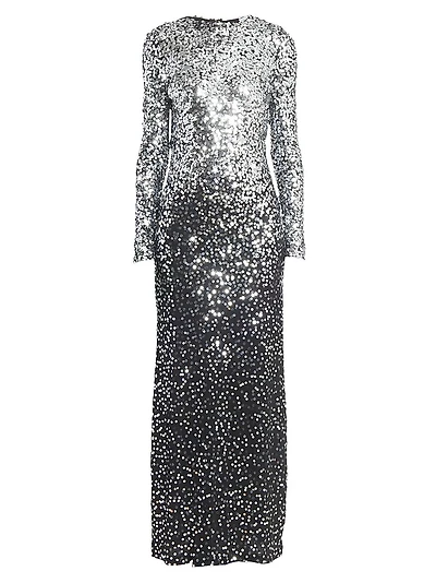 Sequined Backless Maxi Dress