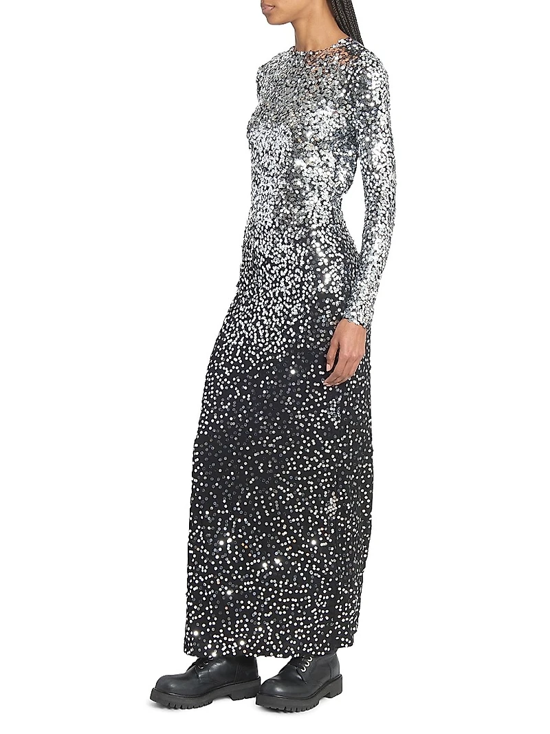 Sequined Backless Maxi Dress