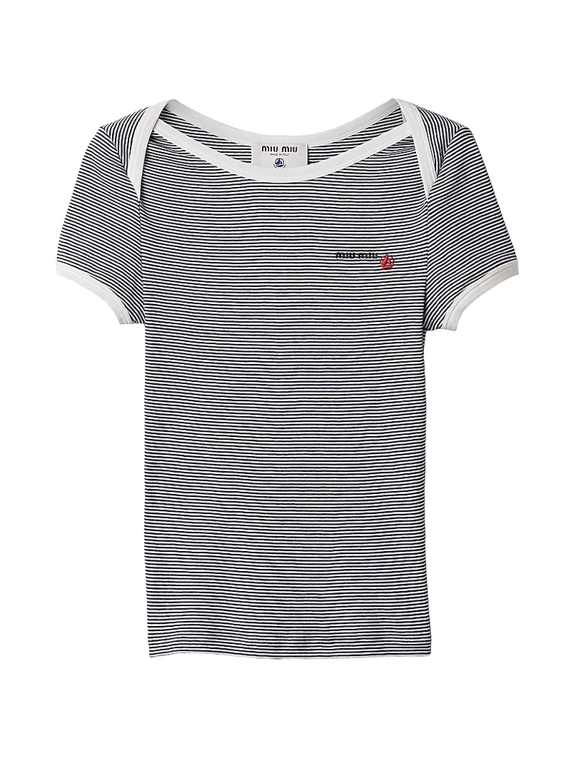 Petit Bateau x Miu Ribbed Jersey T-Shirt