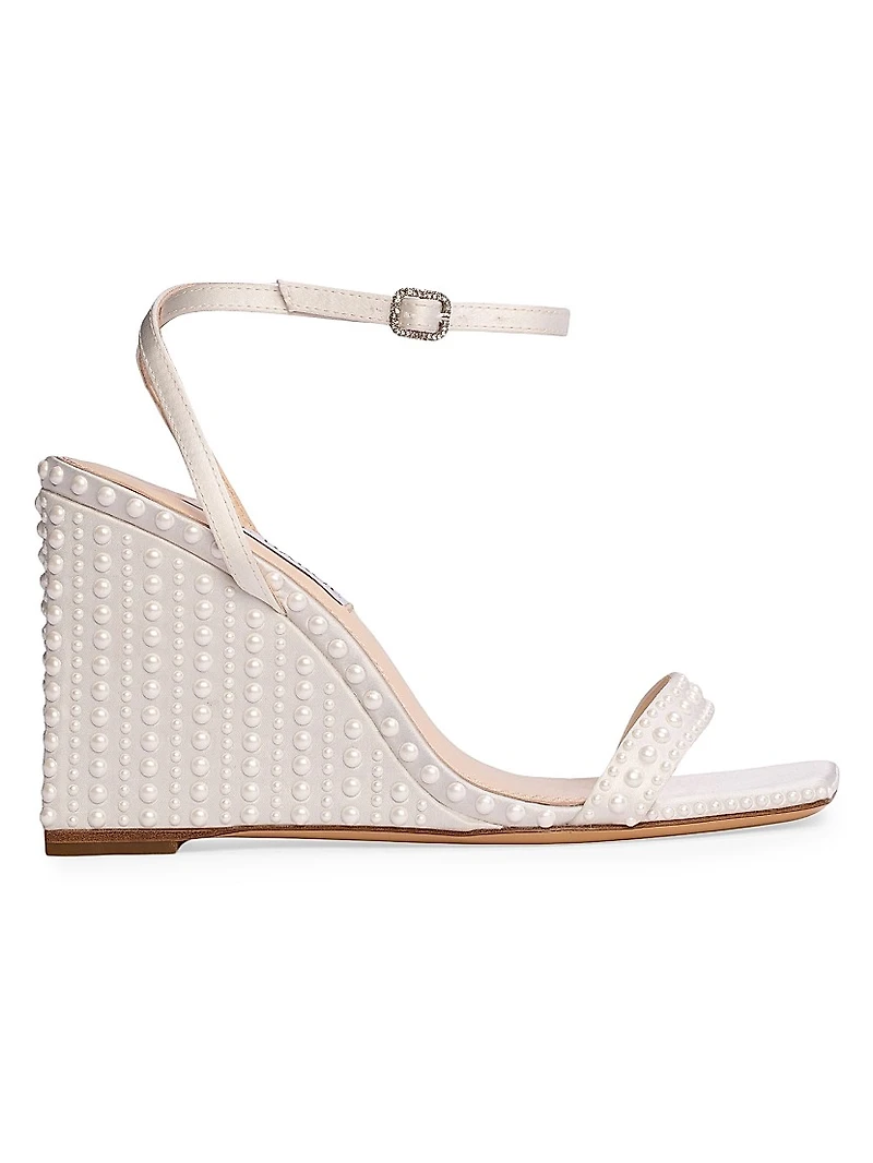 Ella Satin Wedge Sandals