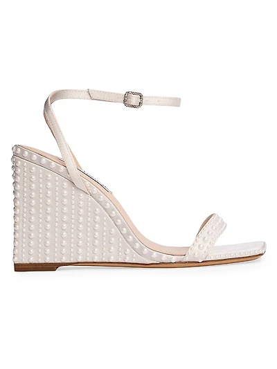 Ella Satin Wedge Sandals