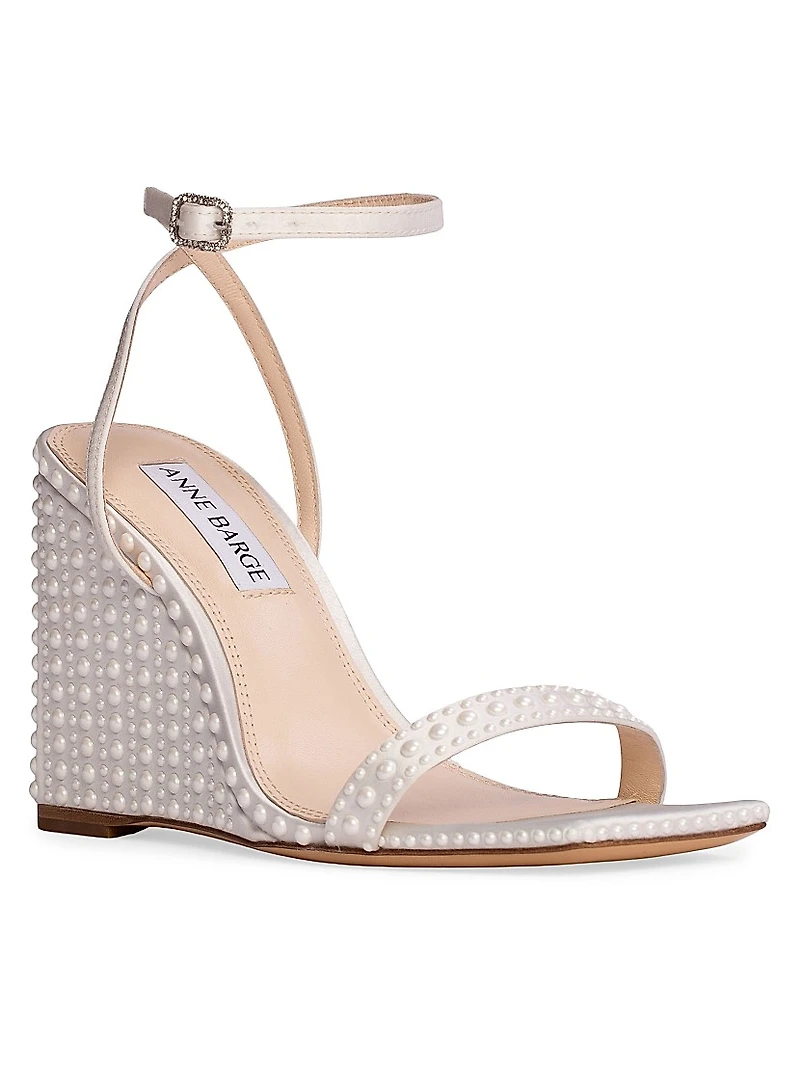 Ella Satin Wedge Sandals