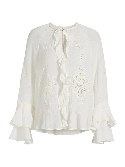 Omar Ruffled Tieneck Blouse