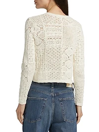 Sidalli Cotton-Blend Knit Crop Top