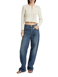 Sidalli Cotton-Blend Knit Crop Top