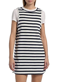 Fawn Striped Cotton Minidress