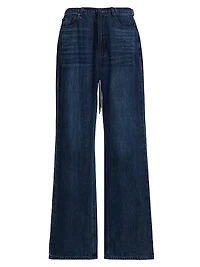 Normandie Drawstring Wide-Leg Jeans