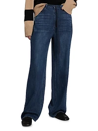 Normandie Drawstring Wide-Leg Jeans