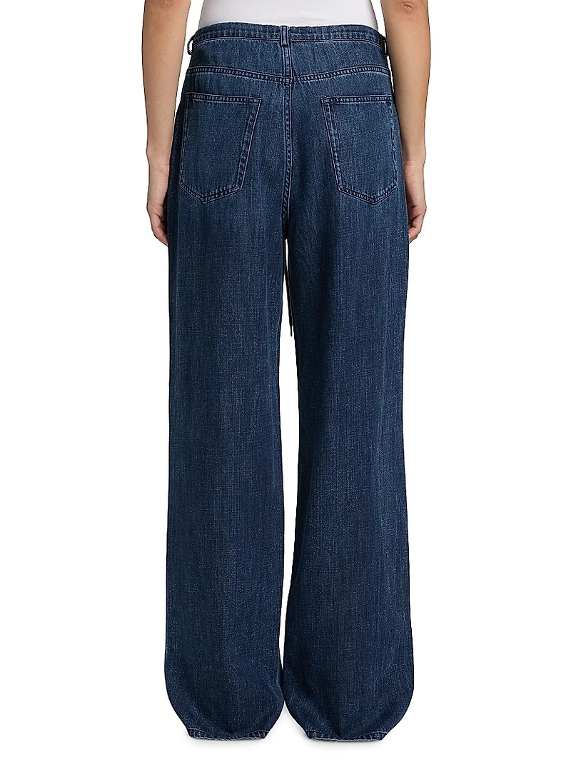 Normandie Drawstring Wide-Leg Jeans