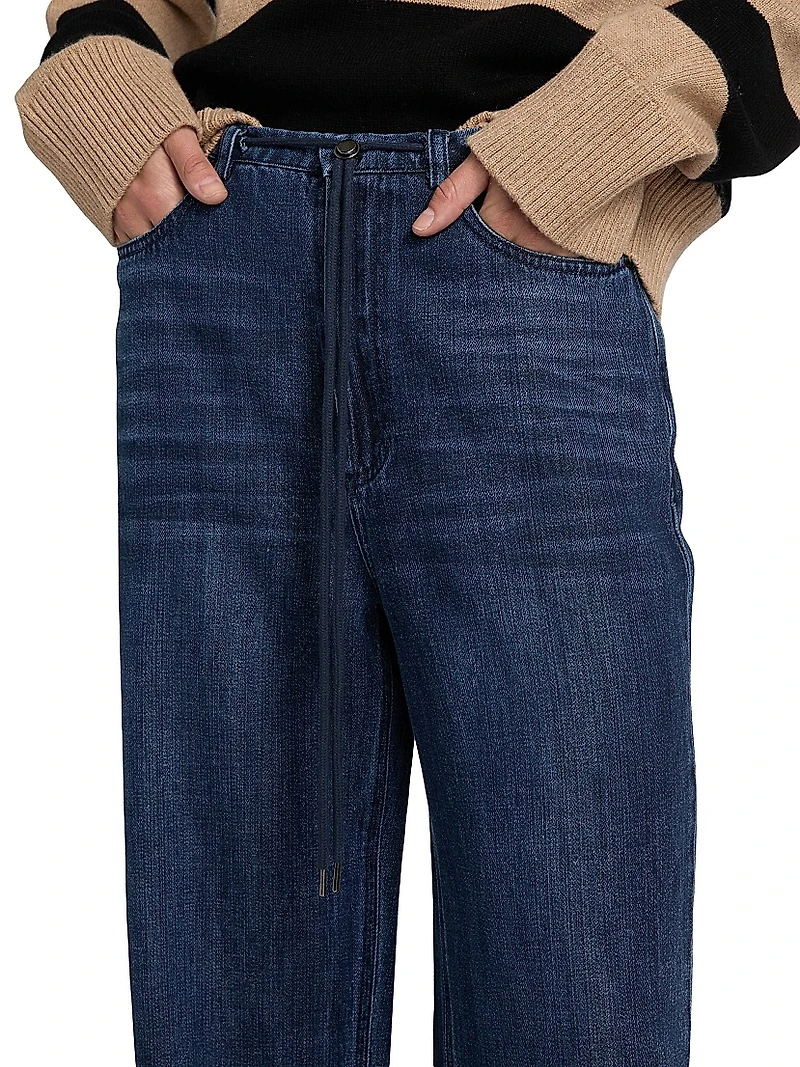 Normandie Drawstring Wide-Leg Jeans