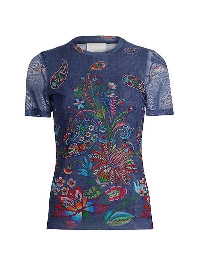 Eleanor Printed Mesh T-Shirt
