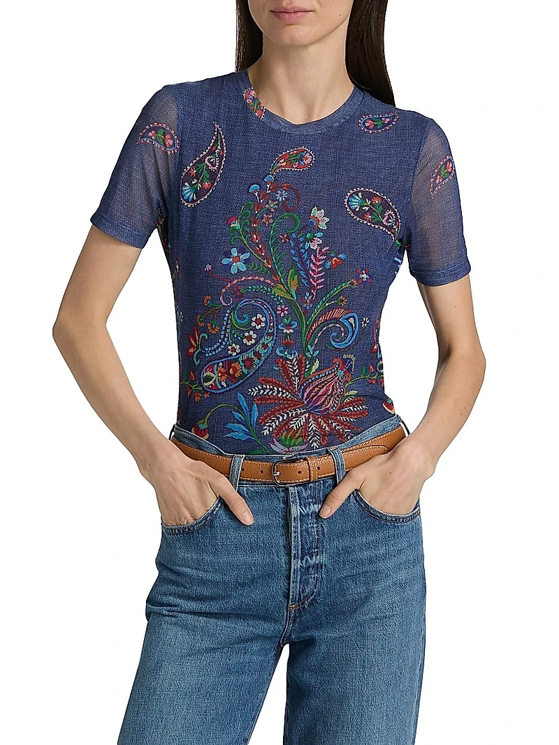 Eleanor Printed Mesh T-Shirt
