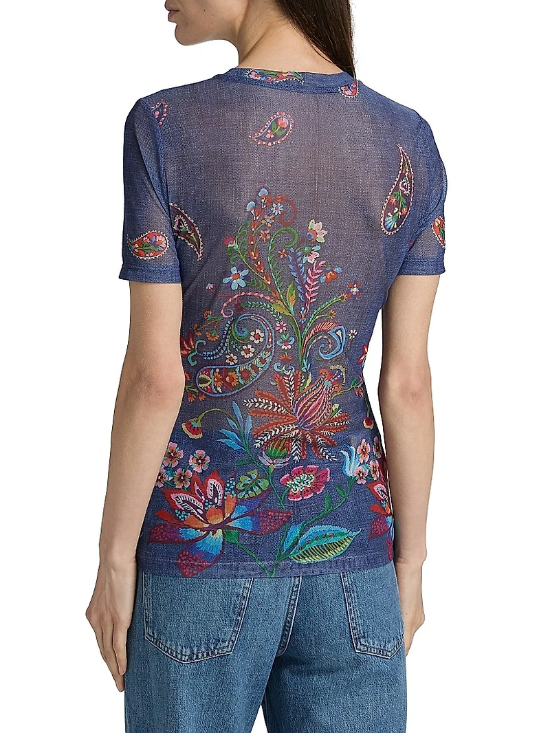 Eleanor Printed Mesh T-Shirt
