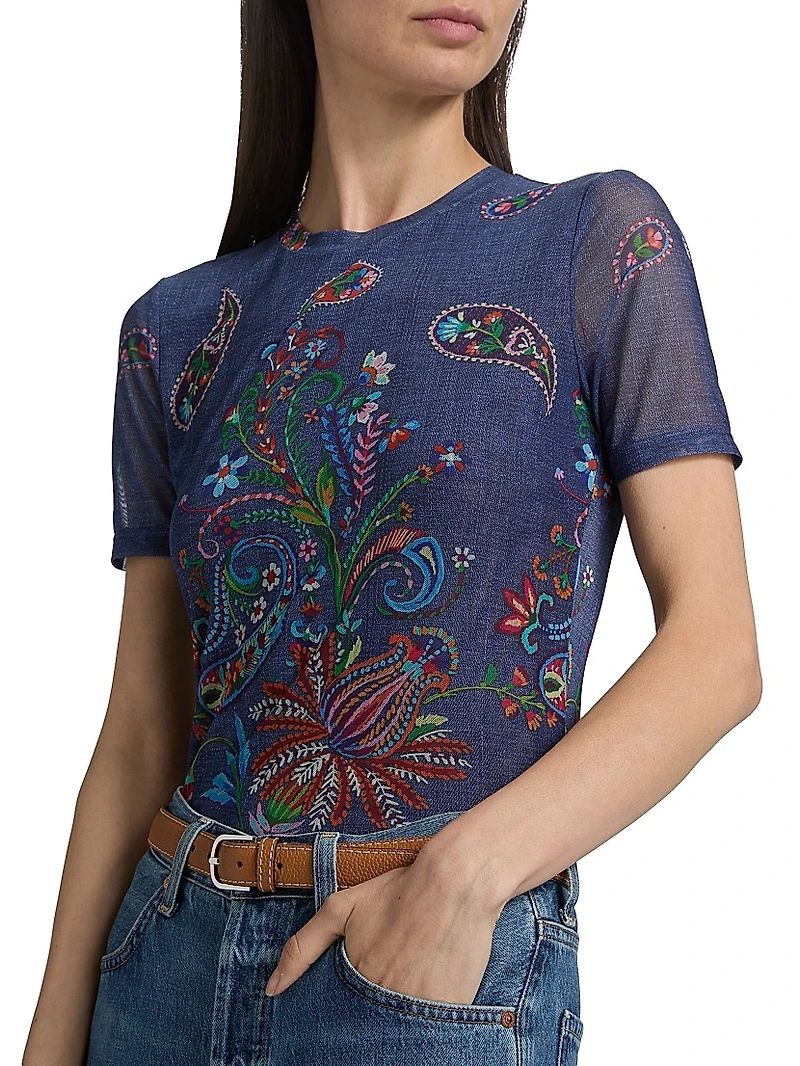 Eleanor Printed Mesh T-Shirt