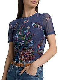 Eleanor Printed Mesh T-Shirt