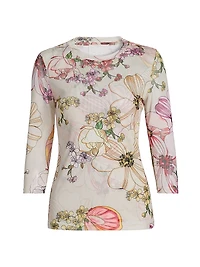 Kaia Mesh Three-Quarter Sleeve T-Shirt