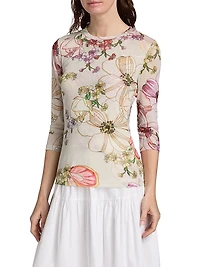 Kaia Mesh Three-Quarter Sleeve T-Shirt