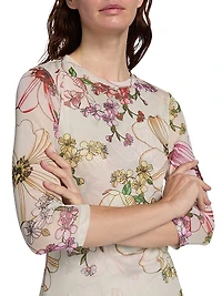 Kaia Mesh Three-Quarter Sleeve T-Shirt