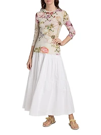 Kaia Mesh Three-Quarter Sleeve T-Shirt