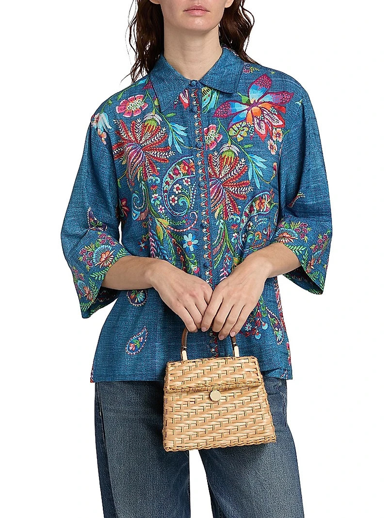 Carrie Embroidered Denim Shirt
