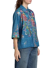 Carrie Embroidered Denim Shirt
