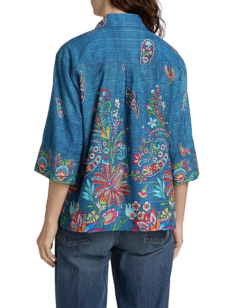Carrie Embroidered Denim Shirt