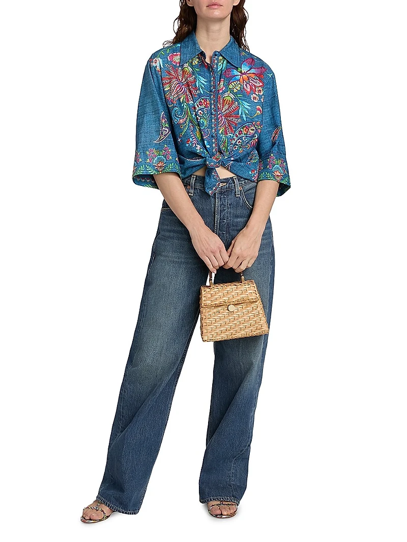 Carrie Embroidered Denim Shirt