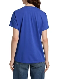 Antoinette Floral Appliquéd Crewneck Cotton T-Shirt