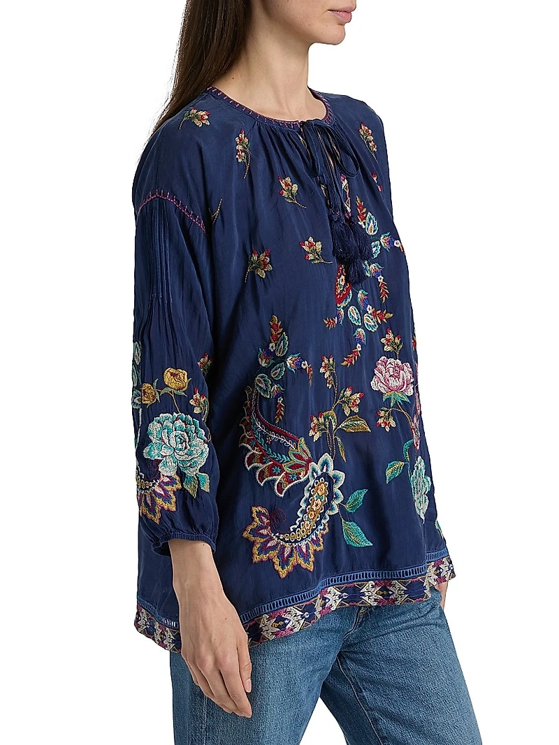 Kendra Margot Embroidered Blouse