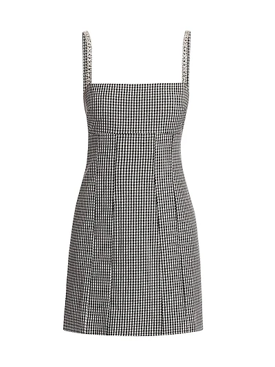 Luca Embellished Houndstooth Minidress