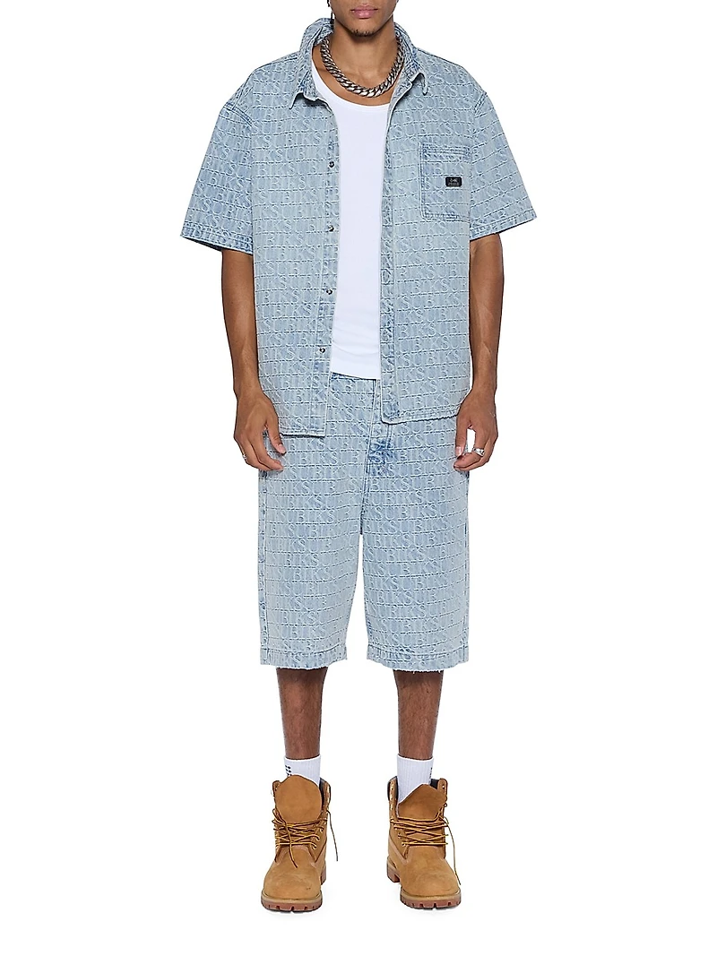 Maxx Tile Logo Denim Shorts