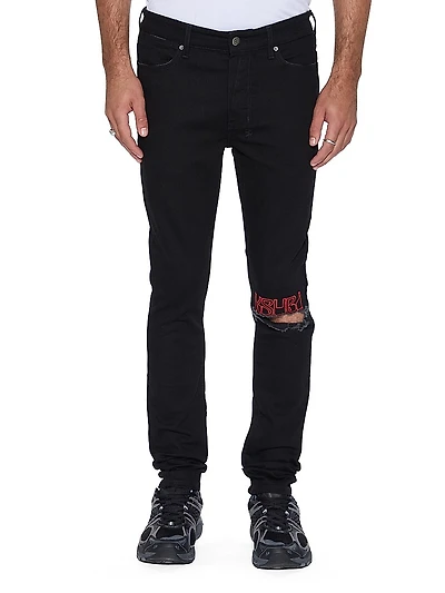 Van Winkle Laid Black Sting Skinny Jeans