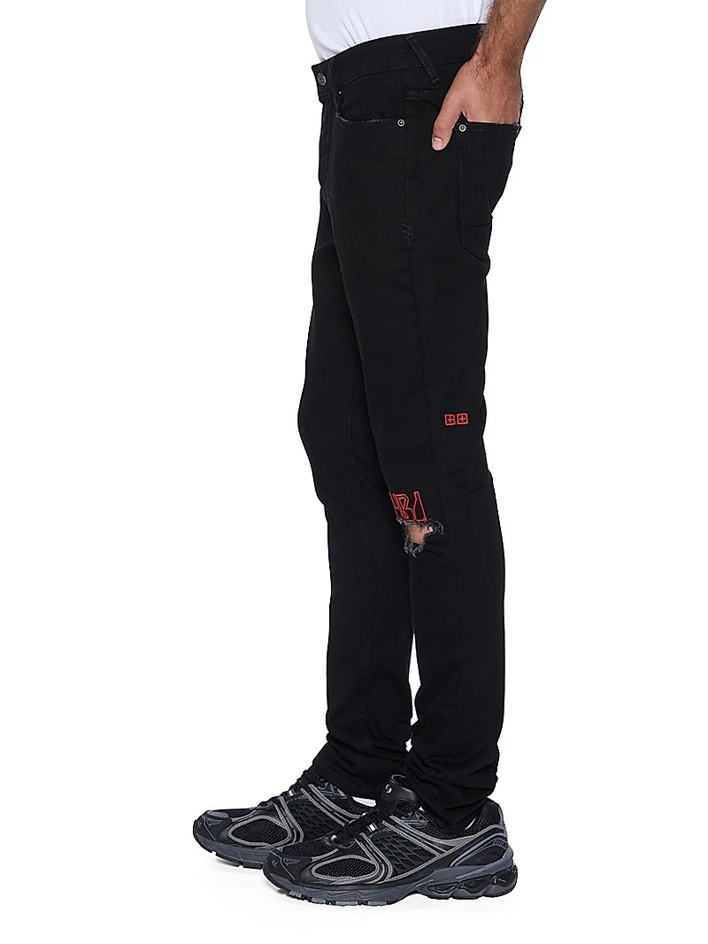 Van Winkle Laid Black Sting Skinny Jeans