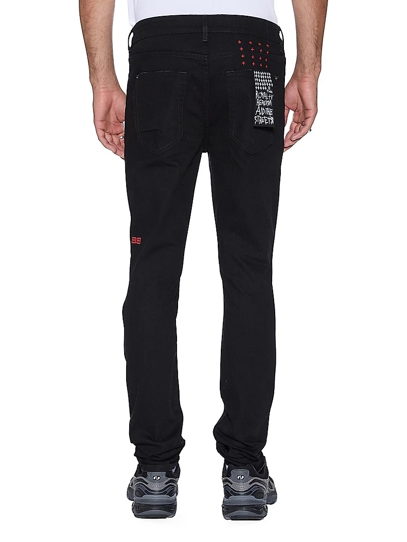 Van Winkle Laid Black Sting Skinny Jeans
