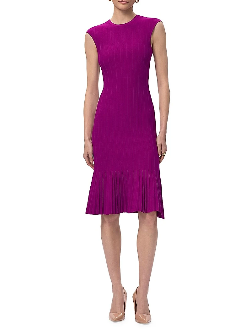 The Bridget Ribbed Knee-Length Dress