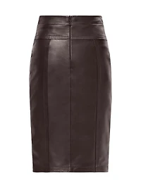 The Estella Leather Sheath Knee-Length Skirt