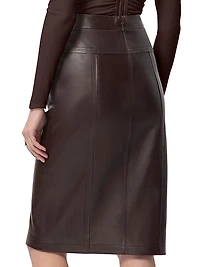 The Estella Leather Sheath Knee-Length Skirt