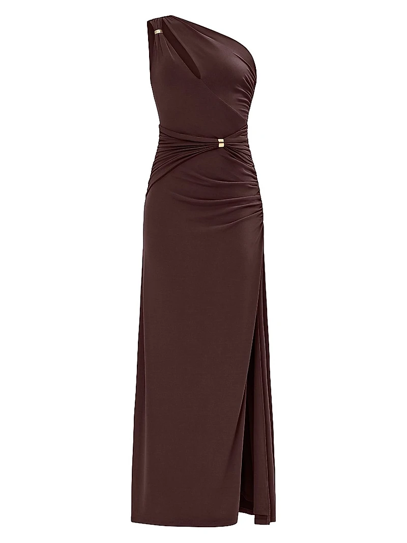 The Aurora Ruched One-Shoulder Gown