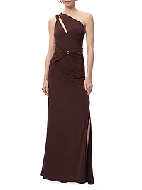 The Aurora Ruched One-Shoulder Gown